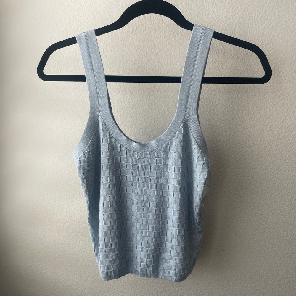 Blue check cropped tank